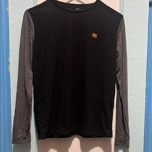 Men's Black and Gray Long Sleeve Shirt